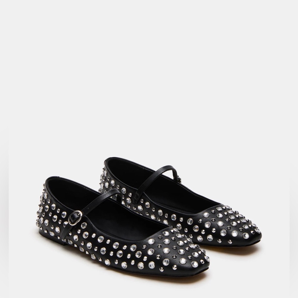 Maple Rhinestones Women's Mary Jane Ballet Flats